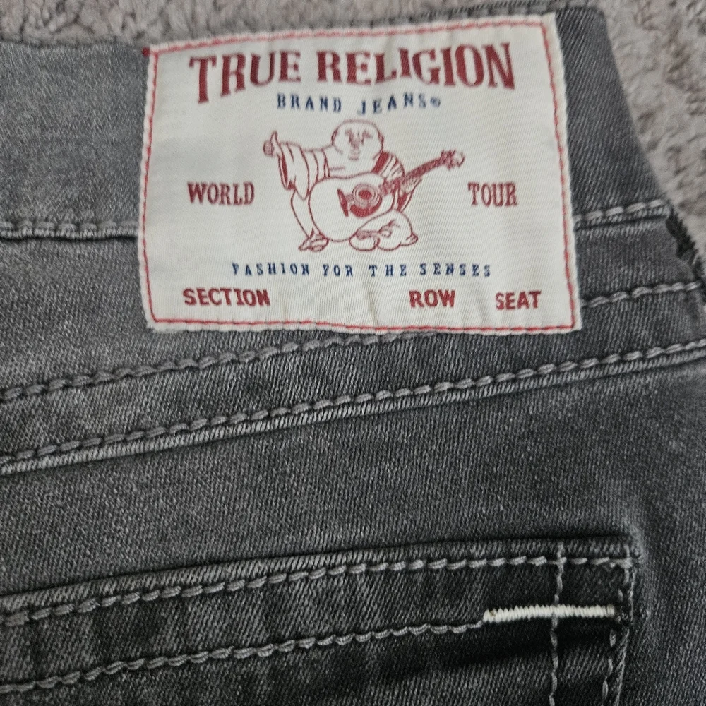 True Religion Ricky Relaxed Straight Gray Mens Jeans Sz 36x34 NWOT